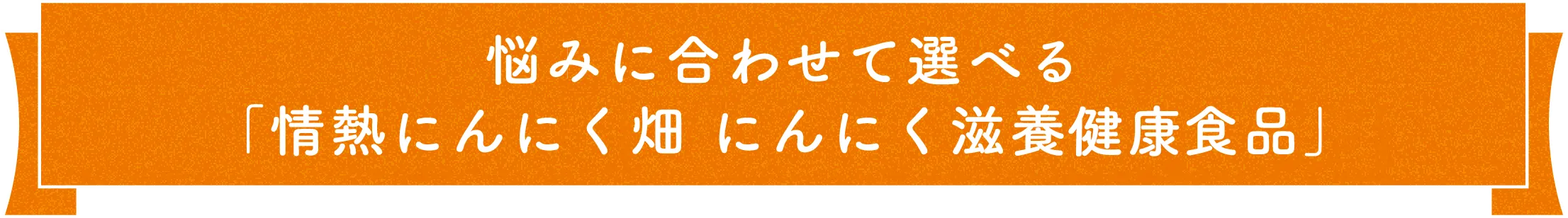 悩みに合わせて選べる「にんにく滋養健康食品」